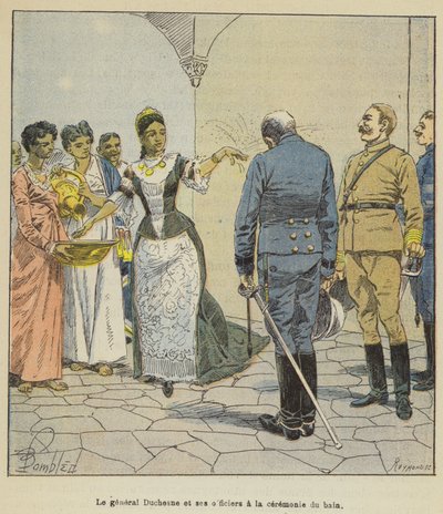 入浴式での公爵夫人と彼の将校 作： after Louis Charles Bombled