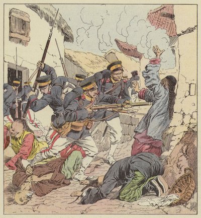 ポートアーサーの中国人を虐殺する日本人 作： after Louis Charles Bombled