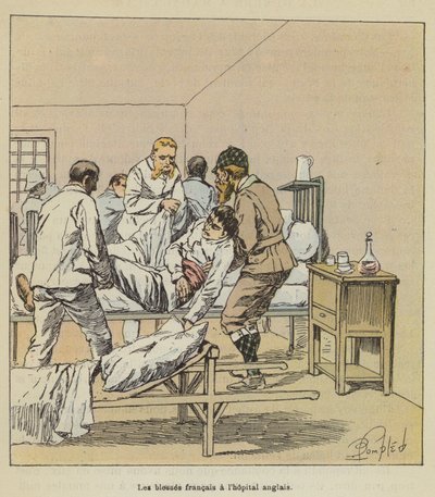 イギリス人の病院で負傷したフランス人 作： after Louis Charles Bombled