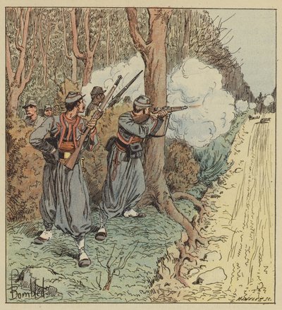 教皇zouavesはオルレアンの森に引きこもり、バイエルンを抑えて 作： after Louis Charles Bombled