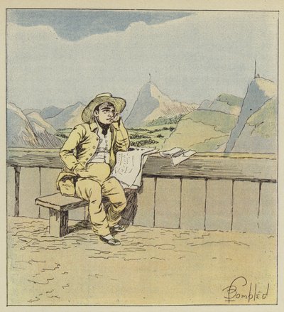 英字新聞を読む皇帝の空想 作： after Louis Charles Bombled