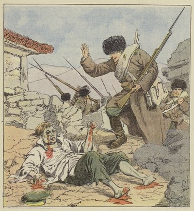 戦闘後のロシアの兵士 作： after Louis Charles Bombled