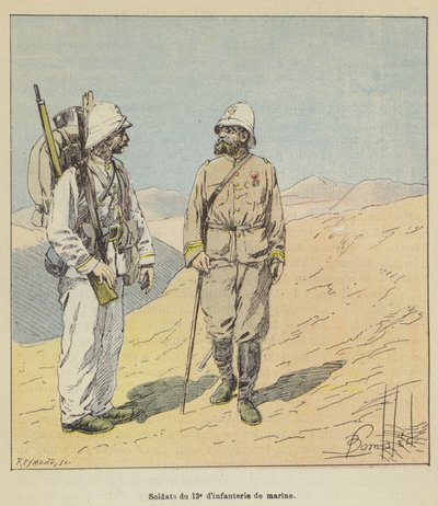 第13海兵歩兵の兵士 作： after Louis Charles Bombled
