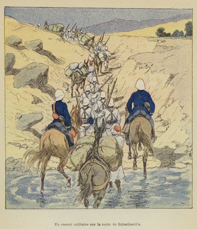 サバービービルへの道の軍隊 作： after Louis Charles Bombled
