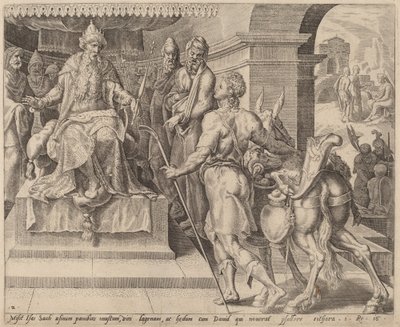 父からのプレゼントをサウルに届けるダビデ 作： after Maerten van Heemskerck