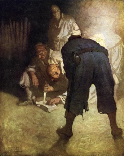 トレジャーアイランドのイラスト 作： after Newell Convers Wyeth
