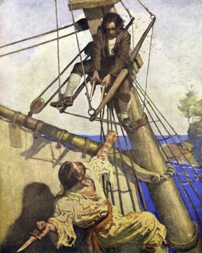 トレジャーアイランドのイラスト 作： after Newell Convers Wyeth