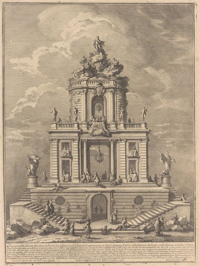 1751 年の中国の Seconda Macchina: 知恵、学問、科学の宮殿 作： after Paolo Posi Giuseppe Vasi