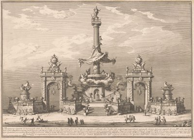 1752年の中国のセコンダ・マッキナ：カゼルタのヴィラ・カール・アマリアでの神々の饗宴 作： after Paolo Posi Giuseppe Vasi