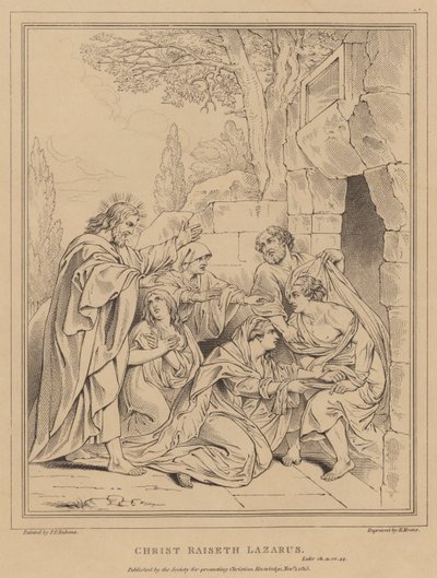 キリストはラザロを育てます 作： after Peter Paul Rubens