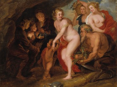 セレスとバッカスがなければ金星は凍るだろう、1650年頃（オークの油） 作： after Peter Paul Rubens