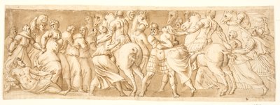 サビニの女たちのレイプ、左半分 作： after Polidoro da Caravaggio