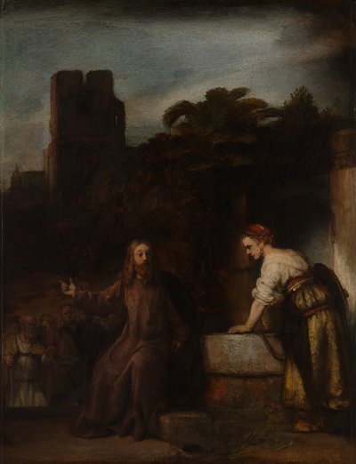 キリストとサマリアの女、1655年頃 作： after Rembrandt van Rijn