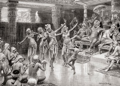 19世紀のアーティストによる、ハチソンヒストリーオブザネイションズ、パブ1915年のナハパナでの勝利を祝うガウタミプトラサタカラニの印象 作： after Robert Dudley