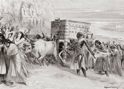 1915年のハッチソンの歴史、国からの、古代エジプト、XIX王朝の葬列 作： after Robert Dudley
