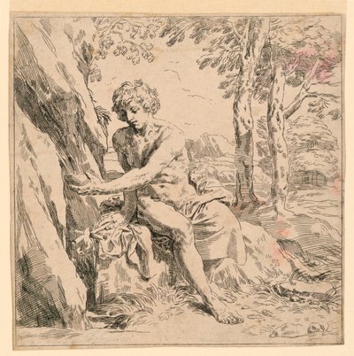 荒野の聖ヨハネ 作： after Simone Cantarini