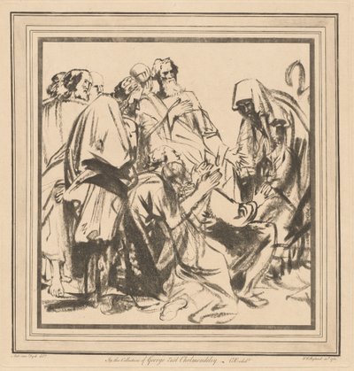 ヤコブはベニヤミンを兄弟たちと共にエジプトに送るよう説得した 作： after Sir Anthony van Dyck William Wynne Ryland