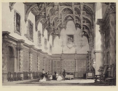バーレイグレートホール、ノーサンプトンシャー 作： after Thomas Allom