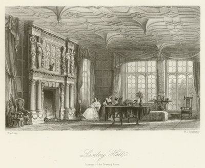 応接室のインテリア、Loseley Hall 作： after Thomas Allom