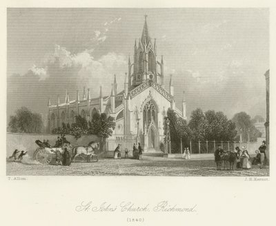 セントジョンズ教会、リッチモンド、1840 作： after Thomas Allom
