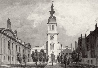 キリスト教会とキリスト病院の一部、1831年 作： Thomas Hosmer after Shepherd