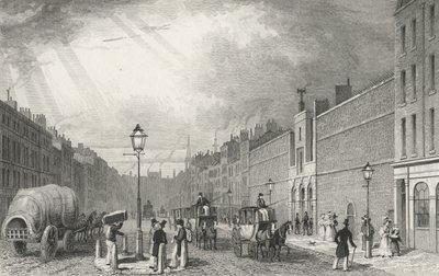 ファリンドンストリートとフリート刑務所、1830年 作： Thomas Hosmer after Shepherd