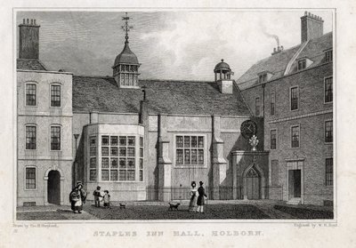 ステープルズインホールホルボーン、1830 作： Thomas Hosmer after Shepherd