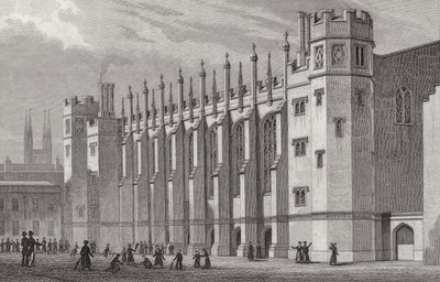 クライスト病院の新館、1828 作： Thomas Hosmer after Shepherd