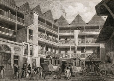 オールドブルアンドマウスイン、セントマーチンルグランド、1831年 作： Thomas Hosmer after Shepherd