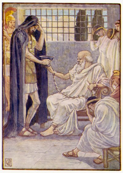 彼はそれがワインのドラフトであるかのように内容を飲みました 作： after Walter Crane
