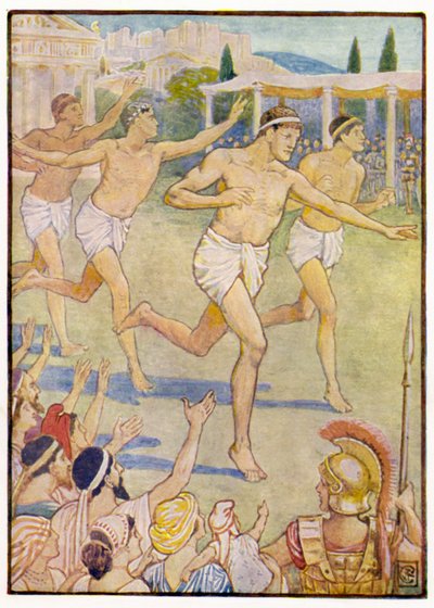 昔は、単純な足競争が唯一のイベントでした 作： after Walter Crane