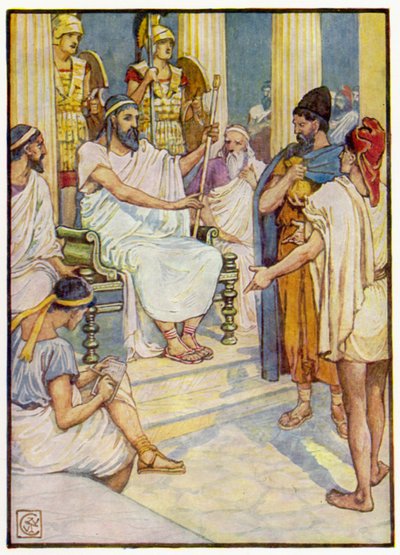 アテネの賢い弁護士であるソロン 作： after Walter Crane