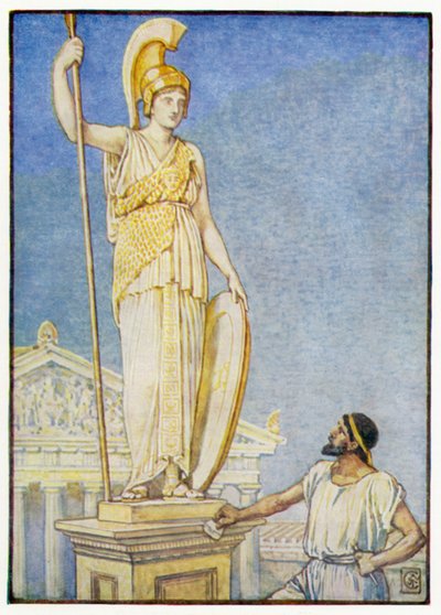 女神の姿はとてつもないものでした 作： after Walter Crane