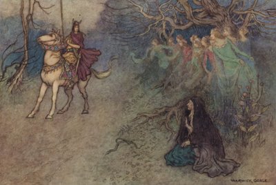 ジェフリー・チョーサー、風呂物語の妻 作： after Warwick Goble