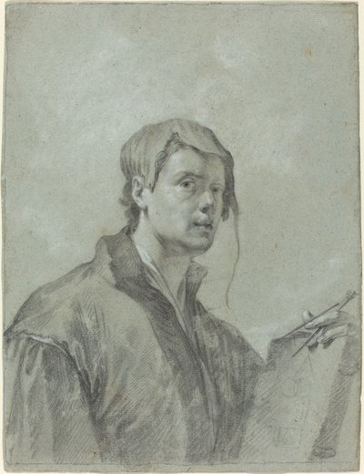 本とコンパスを持つアーティスト 作： after Willem Drost