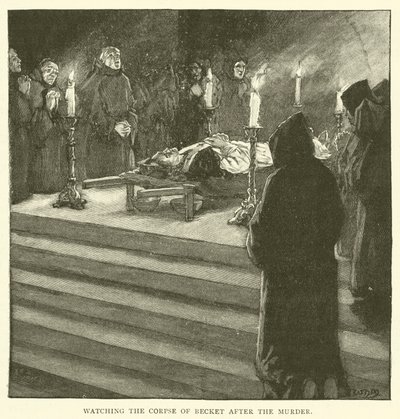 殺人後のベケットの死体を見る 作： after William Henry Margetson