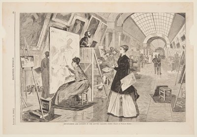 「アート - パリのルーブル美術館の学生と写字生」 作： after Winslow Homer