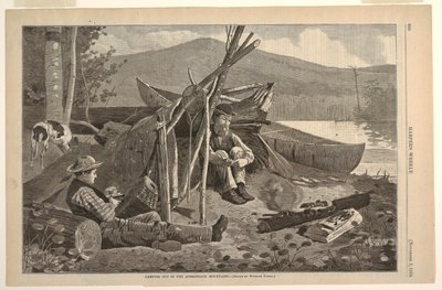 アディロンダック山脈でのキャンプ 作： after Winslow Homer