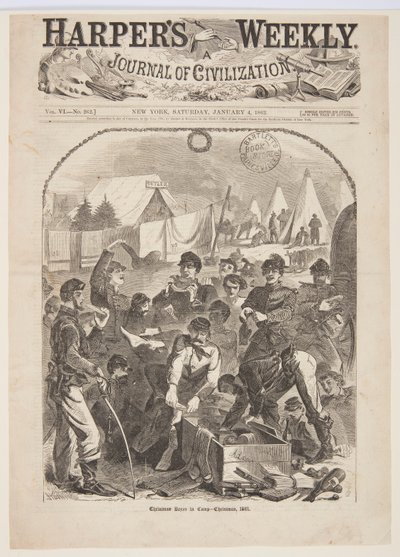 キャンプのクリスマス ボックス – クリスマス、1861 年 作： after Winslow Homer
