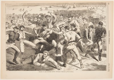 キャンプでの休日 – 「サッカー」をする兵士 作： after Winslow Homer