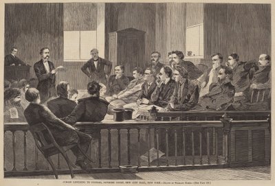 弁護士の話を聞く陪審員、最高裁判所、新市庁舎、ニューヨーク 作： after Winslow Homer