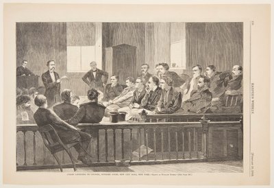 弁護士の話を聞く陪審員、最高裁判所、新市庁舎、ニューヨーク 作： after Winslow Homer