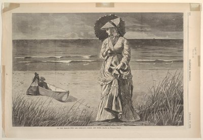 「オン・ザ・ビーチ、二人は仲間、三人はなし」 作： after Winslow Homer