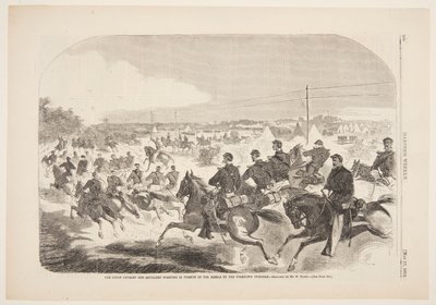 北軍の騎兵隊と砲兵隊はヨークタウン ターンパイクで反乱軍の追跡を開始 作： after Winslow Homer