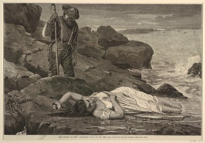 「大西洋」の難破船 – 海辺に打ち上げられた 作： after Winslow Homer
