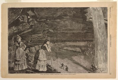 滝の下、キャッツキル山脈 作： after Winslow Homer