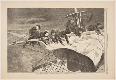 冬の海 – 沖合での帆走 作： after Winslow Homer