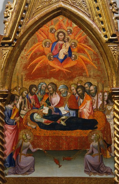 バルトロ・ディ・フレディ（1330-1410）の「聖母：休息」の場面を描いた祭壇画 作： also Manfredi de Battilori Bartolo di Fredi