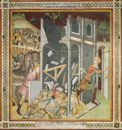 職の家の破壊とサビア人による彼の群れの盗難、1356-6 作： also Manfredi de Battilori Bartolo di Fredi