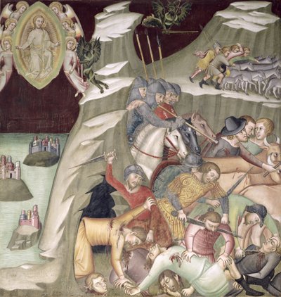 ヨブのしもべと牧夫の虐殺 作： also Manfredi de Battilori Bartolo di Fredi